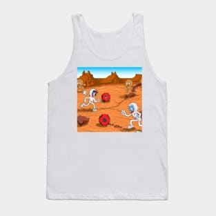 Astronauts playing football on Mars Tank Top